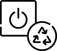 A black and white icon of a recycling symbol vector