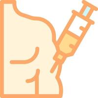 A syringe with a needle in the stomach vector