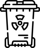 A black and white drawing of a trash can vector