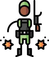 A soldier with a gun and stars vector