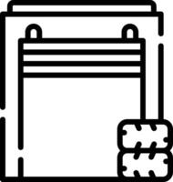 A black and white icon of a door with a window vector