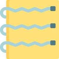 A yellow notebook with blue lines on it vector