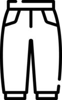 A black and white outline of a pair of pants vector