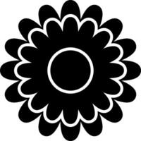 A black and white flower with a white center vector