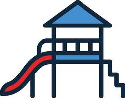 A playground slide with a ladder and a slide vector