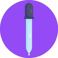A flat icon of a needle with a drop of liquid vector