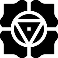 The symbol for the chakra is shown in black and white vector