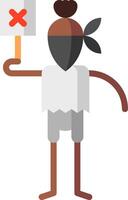 A cartoon man holding a sign with a no sign vector