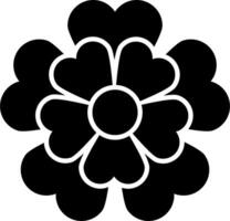 A black and white flower with four petals vector