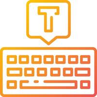 A keyboard with a yellow and orange outline vector