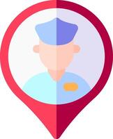 A map pin with a person in a uniform vector