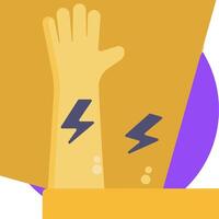 A hand with lightning coming out of it vector