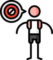 A man with a target on his back and a red arrow vector