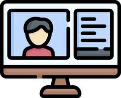 A computer screen with a person on it vector