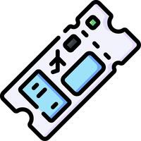 A ticket with a blue light on it vector
