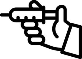A hand holding a syringe in its hand vector