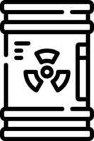 A black and white icon of a radioactive symbol vector
