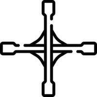 A cross with four lines on it vector
