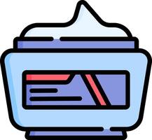 A container with cream in it vector
