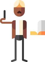 A man holding a knife and a book vector