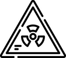 A radiation symbol in a triangle vector