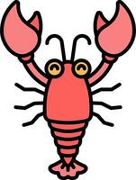 A cartoon lobster with large eyes and a big mouth vector