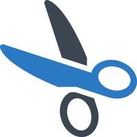 A blue and black pair of scissors on a white background vector
