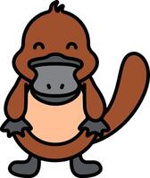 A cartoon platypus with its mouth open vector