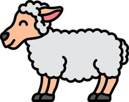 A cartoon sheep standing on a white background vector