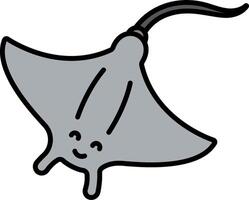 A cartoon stingray with a smile on its face vector