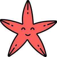 A cartoon starfish with a smile on its face vector