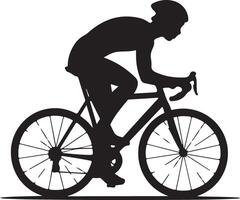 Silhouette of a cyclist in a simple bicycle vector