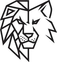 Lion Face Geometric Logo vector