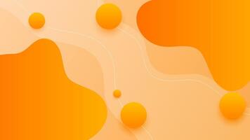 Abstract Orange Background with Fluid Gradient Wavy Shapes vector