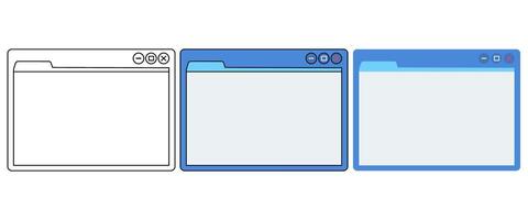 Web browser window icon blank screen web page line vector