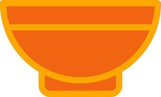Bowl Orange Filled Icon vector