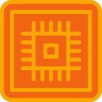 Cpu Orange Filled Icon vector
