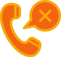 Emergency Call Orange Filled Icon vector