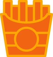 Fries Orange Filled Icon vector