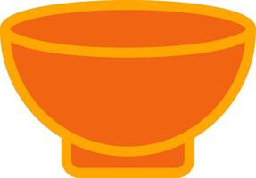 Bowl Orange Filled Icon vector