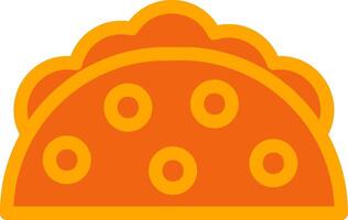 Taco Orange Filled Icon vector