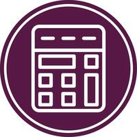 Calculator Line Circle Icon vector