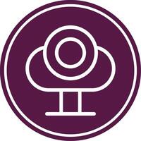 Web Camera Line Circle Icon vector