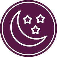 Night Line Circle Icon vector