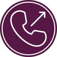 Phone Call Line Circle Icon vector