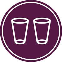 Glasses Line Circle Icon vector