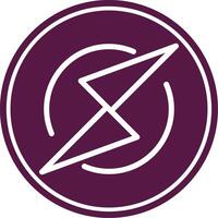 Thunder Bolt Line Circle Icon vector