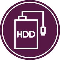 Hdd Line Circle Icon vector