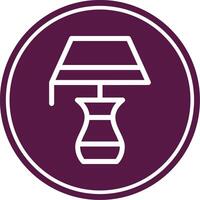 Lamp Line Circle Icon vector