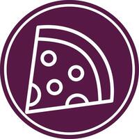 Pizza Slice Line Circle Icon vector